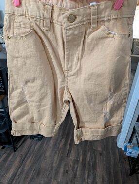 Kids' Tan Cotton Roll-Hem Shorts